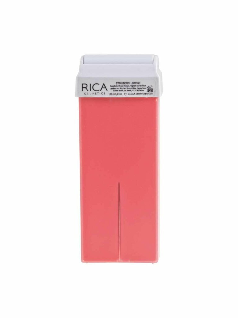 RICA Strawberry Roll-On Liposoluble Wax 100ml – Smooth Hair Removal for Sensitive Skin