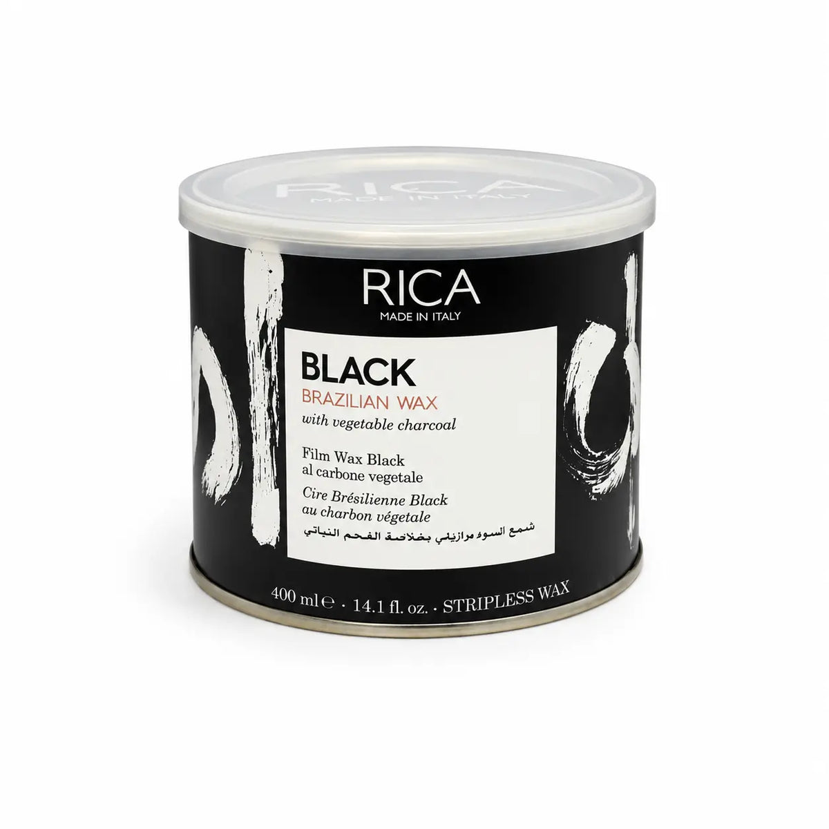 Rica Black Brazilian Wax 400ml stripless wax with vegetable charcoal made in Italy