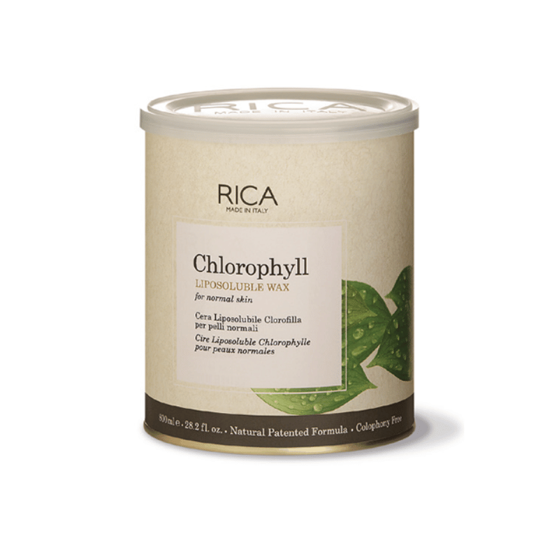 RICA Chlorophyll Liposoluble Wax 800ml – Natural Soothing and Detoxifying Wax for Sensitive Skin