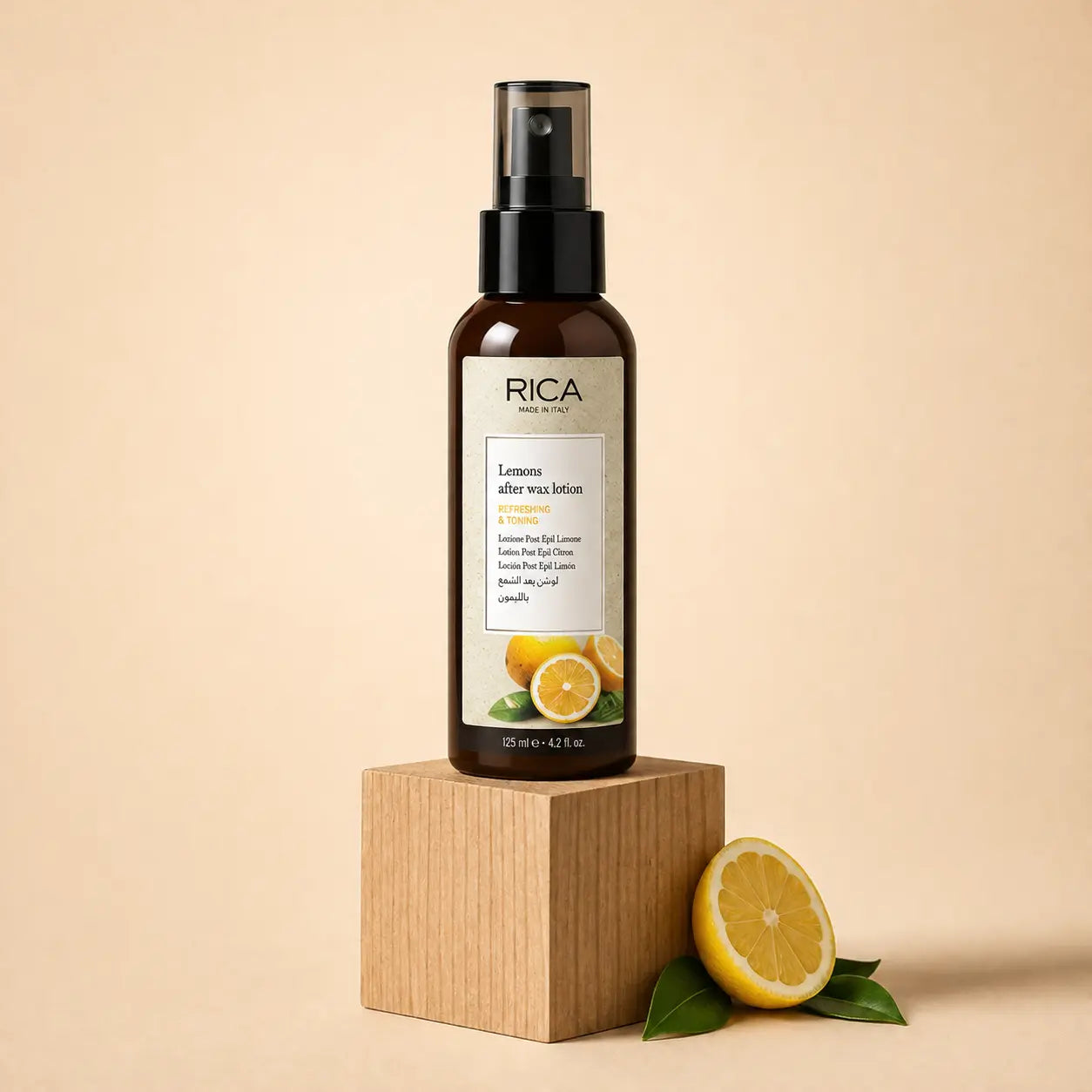 Rica Lemon After Wax Lotion 125ml for soothing and refreshing skin after waxing
