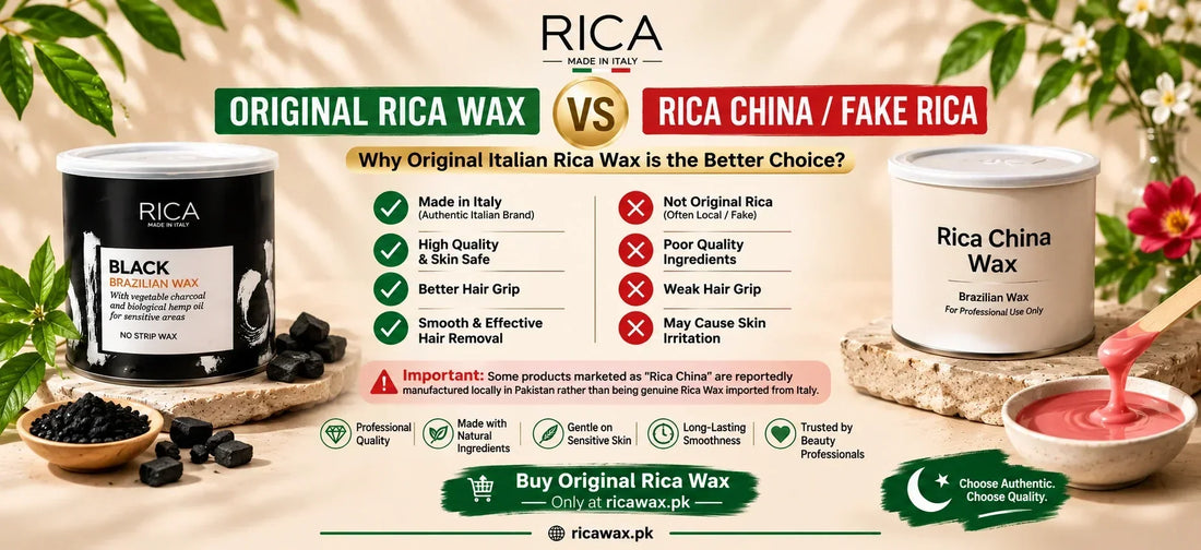 Original Rica Wax vs China Rica Wax comparison