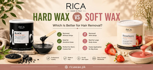 Hard Wax vs Soft Wax comparison using Rica professional hair removal wax products
