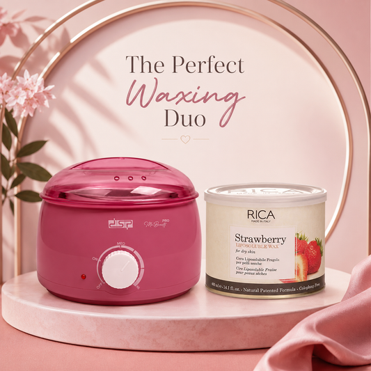 Pink Wax Heater with Rica Liposoluble 400ml Wax kit