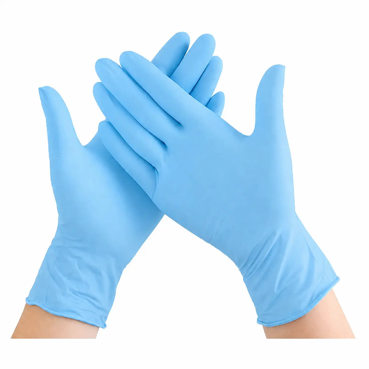 Disposable sky blue gloves for professional salon and beauty use