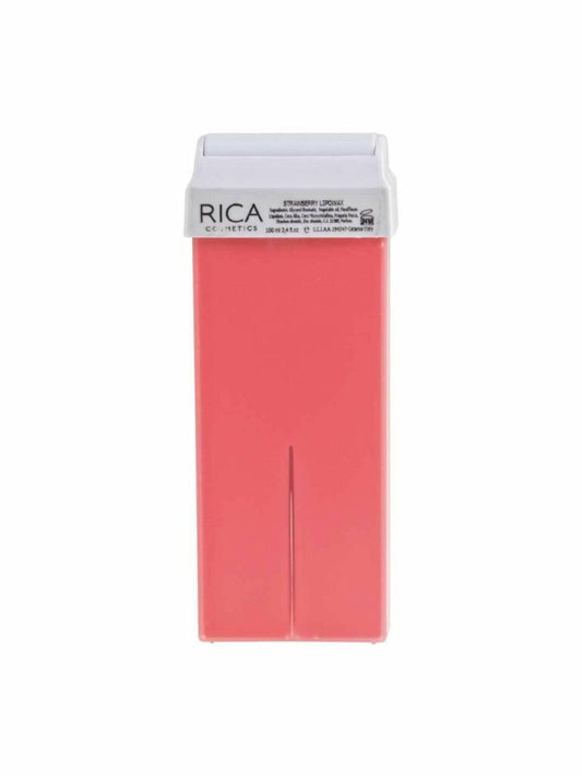 RICA Strawberry Roll-On Liposoluble Wax 100ml – Smooth Hair Removal for Sensitive Skin