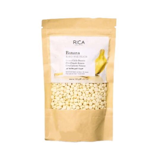Rica Banana Beads Wax 150g – Stripless wax enriched with banana for sensitive skin, available at Ziofy.pk