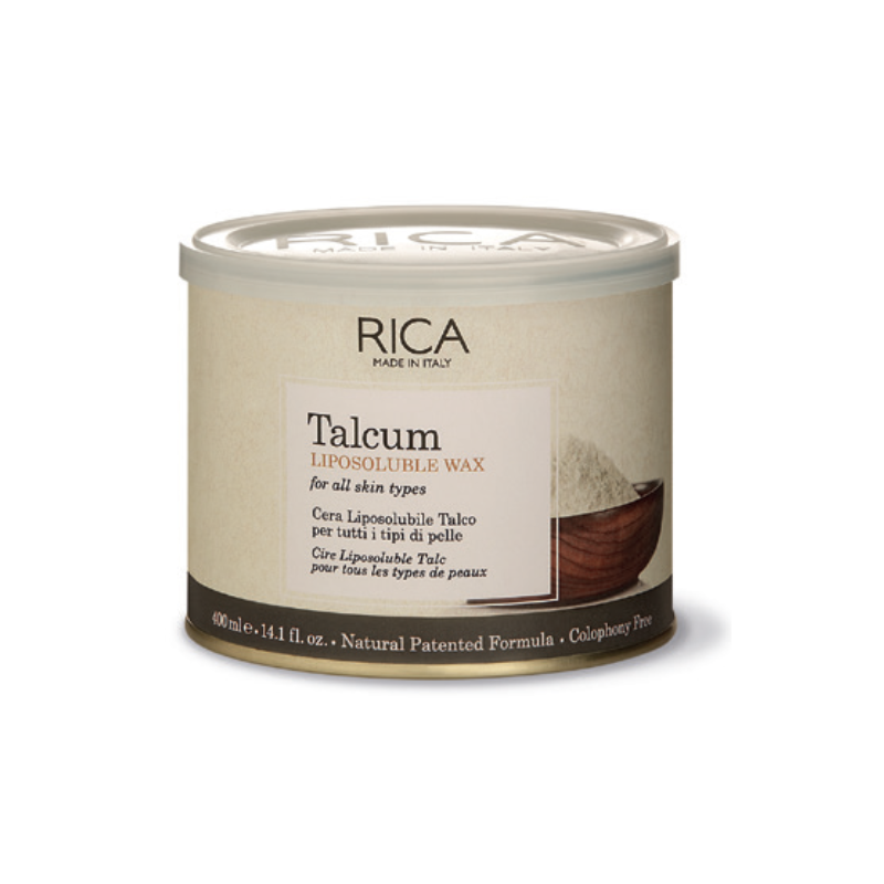 RICA Talcum Liposoluble Wax 400ml – Gentle Italian Wax for Sensitive and Normal Skin