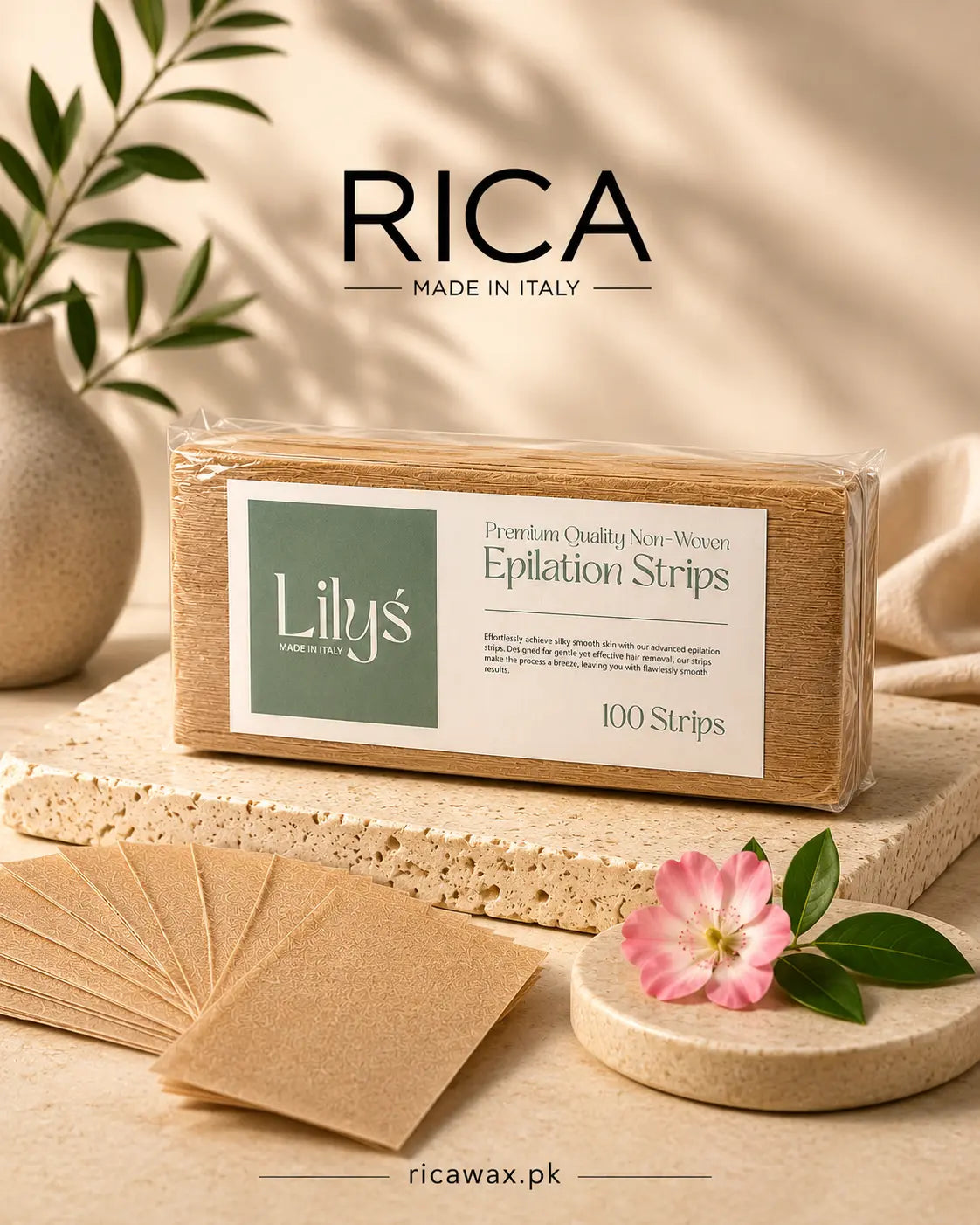 Lilys Brown Waxing Paper Strips 100 Pcs for professional hair removal in Pakistan