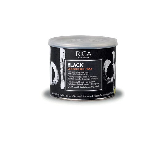 RICA Black Liposoluble Wax 400ml – Activated Charcoal Wax for Smooth and Purified Skin
