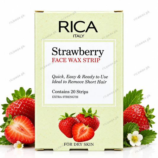 Original RICA Strawberry Face Wax Strips from ricawax.pk