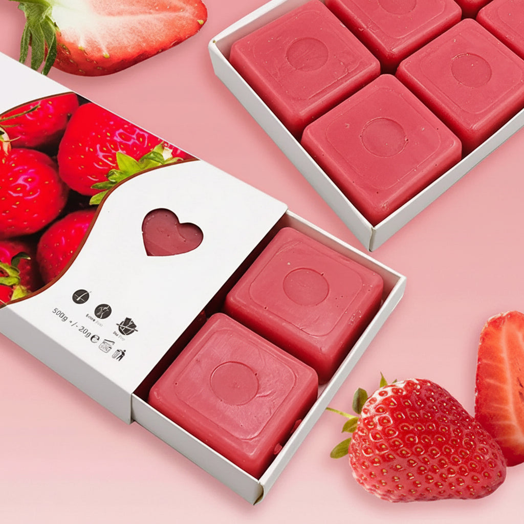 Strawberry No Strip Hard Wax Blocks for Full Body Hair Removal – Pack of 10